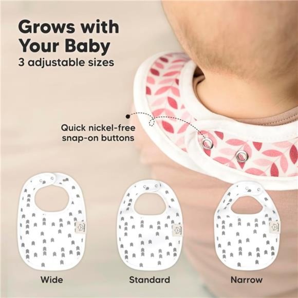 8-Pack Organic Baby Bibs for Girls & Boys - Teething Baby Bib, Baby Boy Bibs - Picture 4 of 7